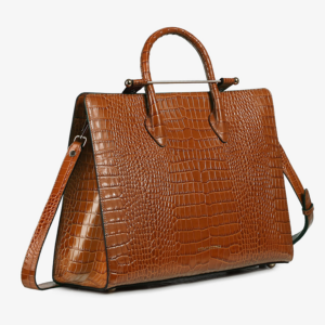 Strathberry Tote - Crock-Embossed Leather Tan